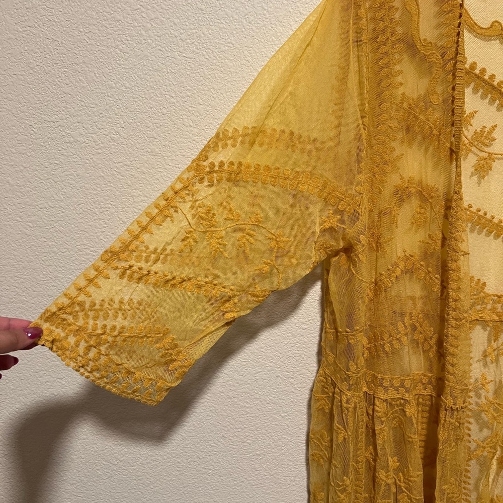 ❌SOLD❌NWOT Lane Bryant Yellow Boho Duster size 18/20 extra large - Picture 4 of 4